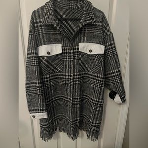 Long Shacket with fringe at the bottom